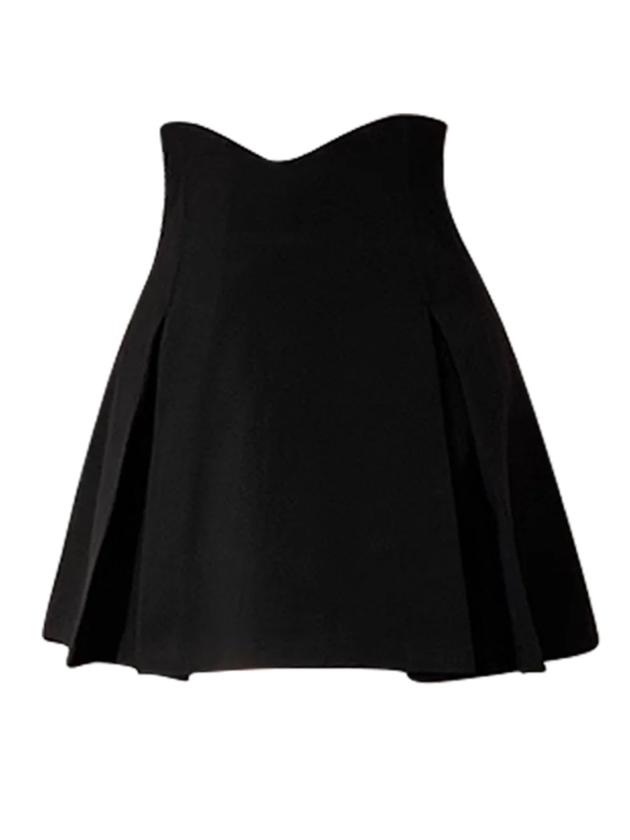 

Юбка А-силуэта с высокой талией больших размеров, весенне-летняя, стройнящая, черная, в корейском стиле, для женщин, для офиса и повседневной носки