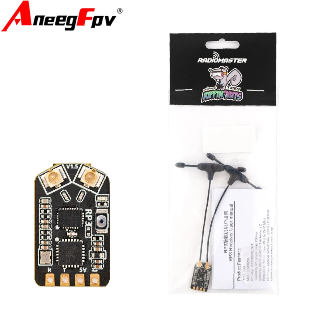 

RadioMaster RP3 Diversity ExpressLRS ELRS 2.4GHZ Nano Receiver Dual Antenna for RC Airplane FPV Freestyle Tinywhoop Long Range