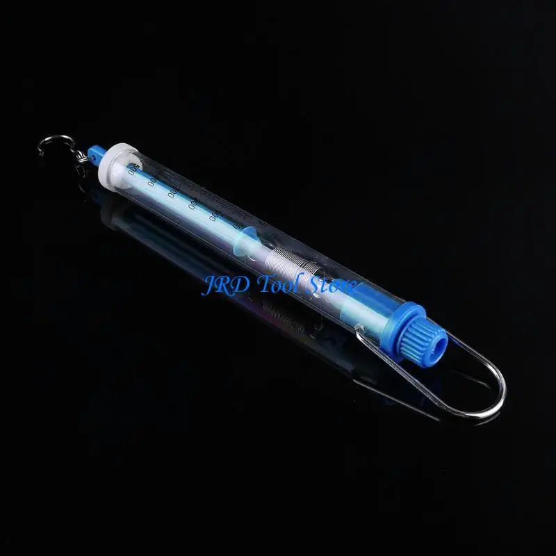 A2UD Blue 500g/5N Hanging Spring Scale Clear Plastic Dynamometer for Science