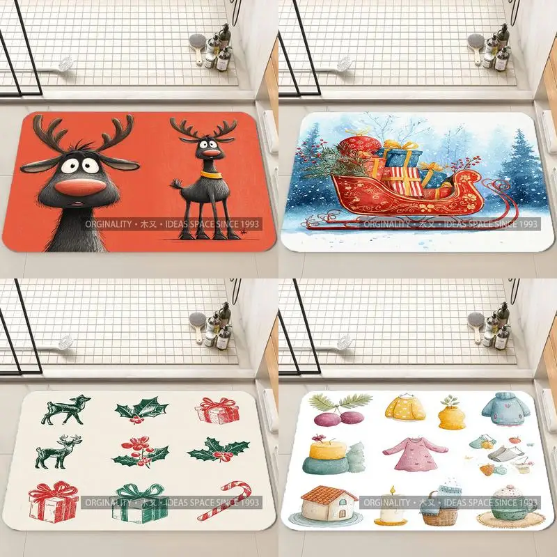 

Christmas Cartoon Pattern Mat Living Room Decoration Home Sofa Non-Slip Carpet Study Bedroom Tatami Children'S Soft Floor Mat