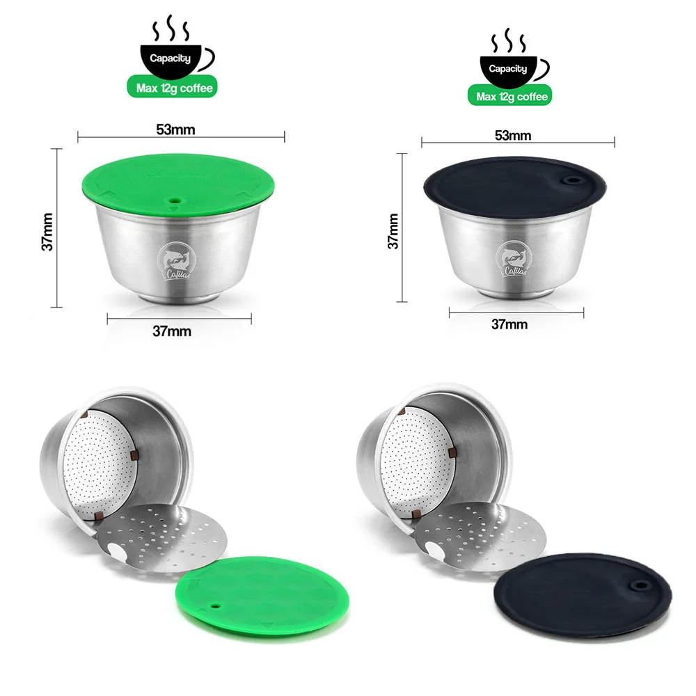iCafilas For Dolce Gusto Crema Coffee Filters Reusable Refillable Coffee Capsule Stainless Steel Pod Nescafe Baskets Lumio Cup