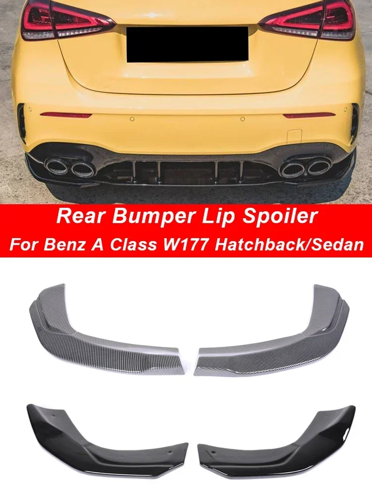 

New! Carbon Fiber Rear Bumper Lip Spoiler Amg Line Splitters Racing Cover Caps For Benz W177 2019-2023 Car Replacement Accessori