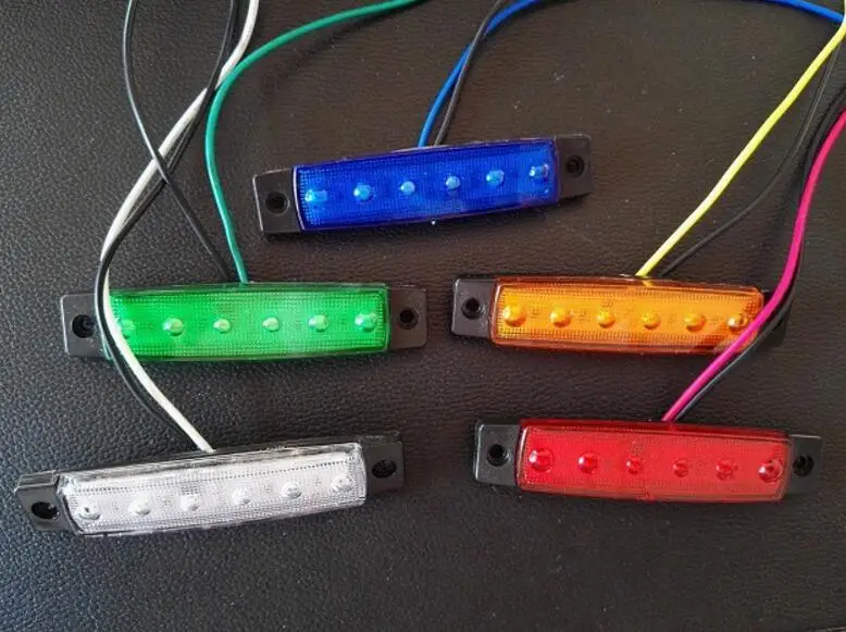 6LED Truck Side Light 1Pc Blue Waterproof 12/24V Clearance Signal Lamp For Bus Trailer Truck