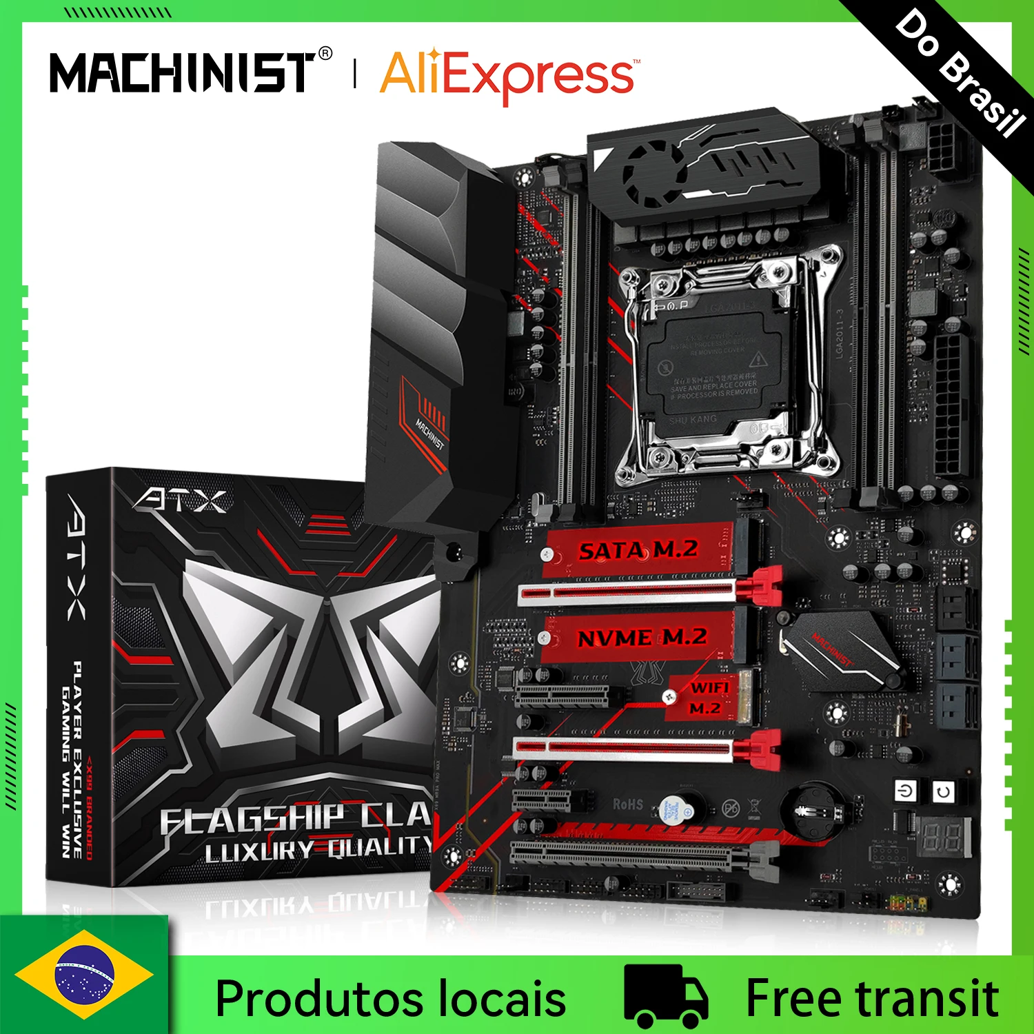 MACHINIST X99 MR9A PRO MAX Placa-mãe Suporte Intel Xeon E5 V3/V4 CPU LGA 2011-3 Processador DDR4 Quatro canais RAM NVME M.2