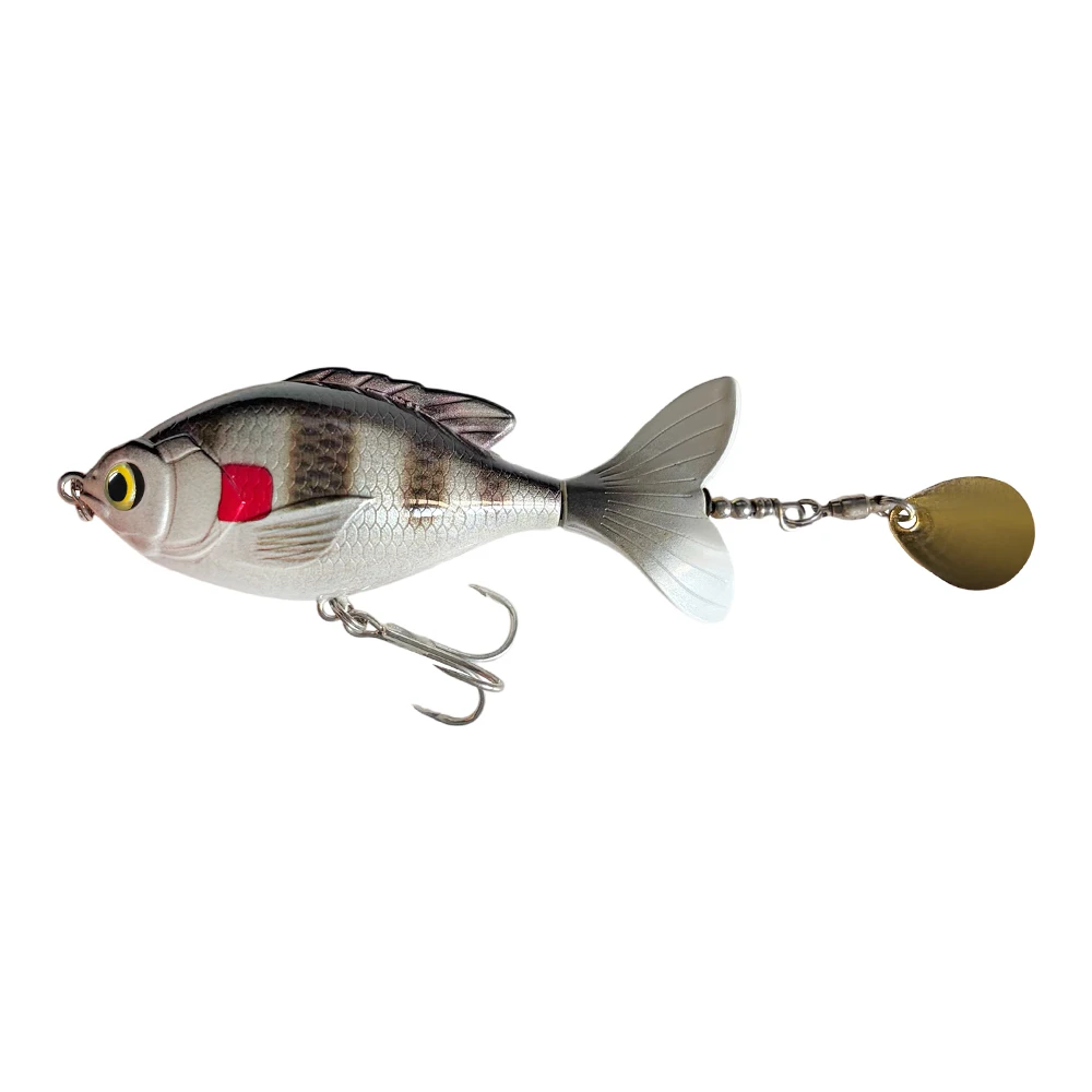 1 Stück Rotierender Schwanz-Popper-Köder 9,5cm 16,6g Oberflächenköder Wobbler Angelköder Lebensechter Künstlicher Harter Köder für Barsch und Hecht Angelzubehör – Detail 8
