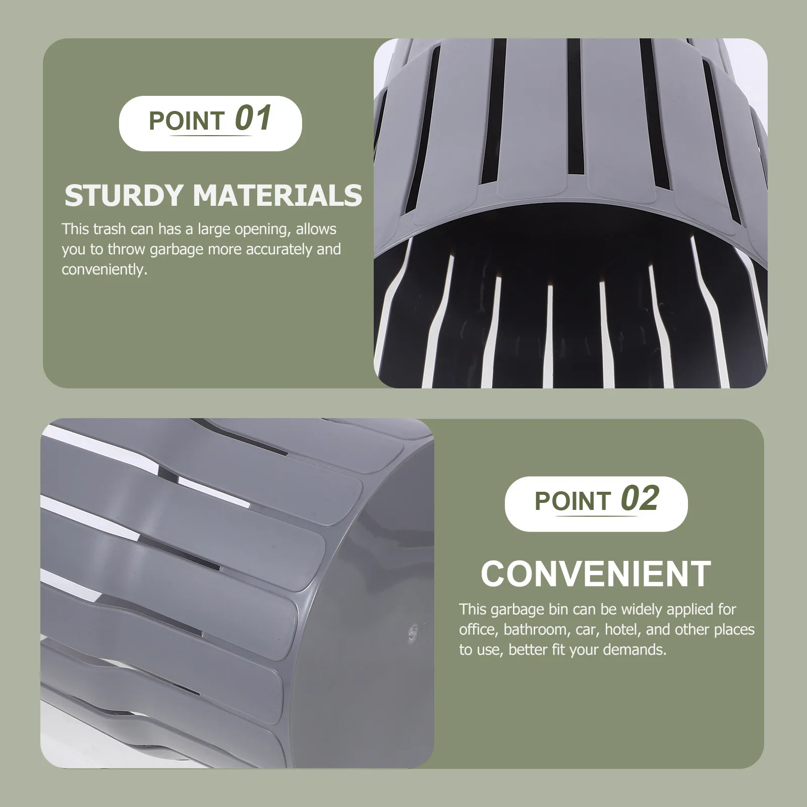 Hollow-Out Modern PP Trash Can for Bedroom Office Bathroom Hotel Car Decorative Small Waste Basket Portable Household Garbage