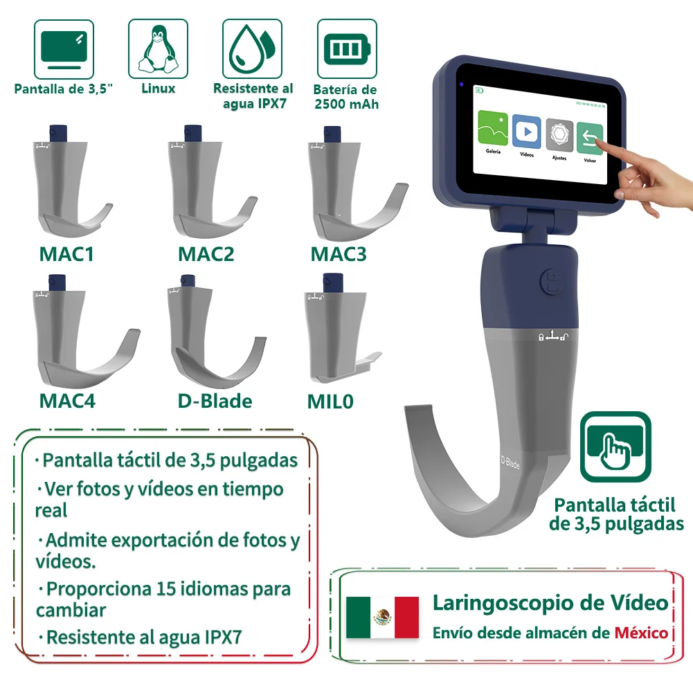 

Anesthesia Intubation Digital Video Laryngoscope Compatible 11 Reusable Laryngoscope Blades Include Suitcase