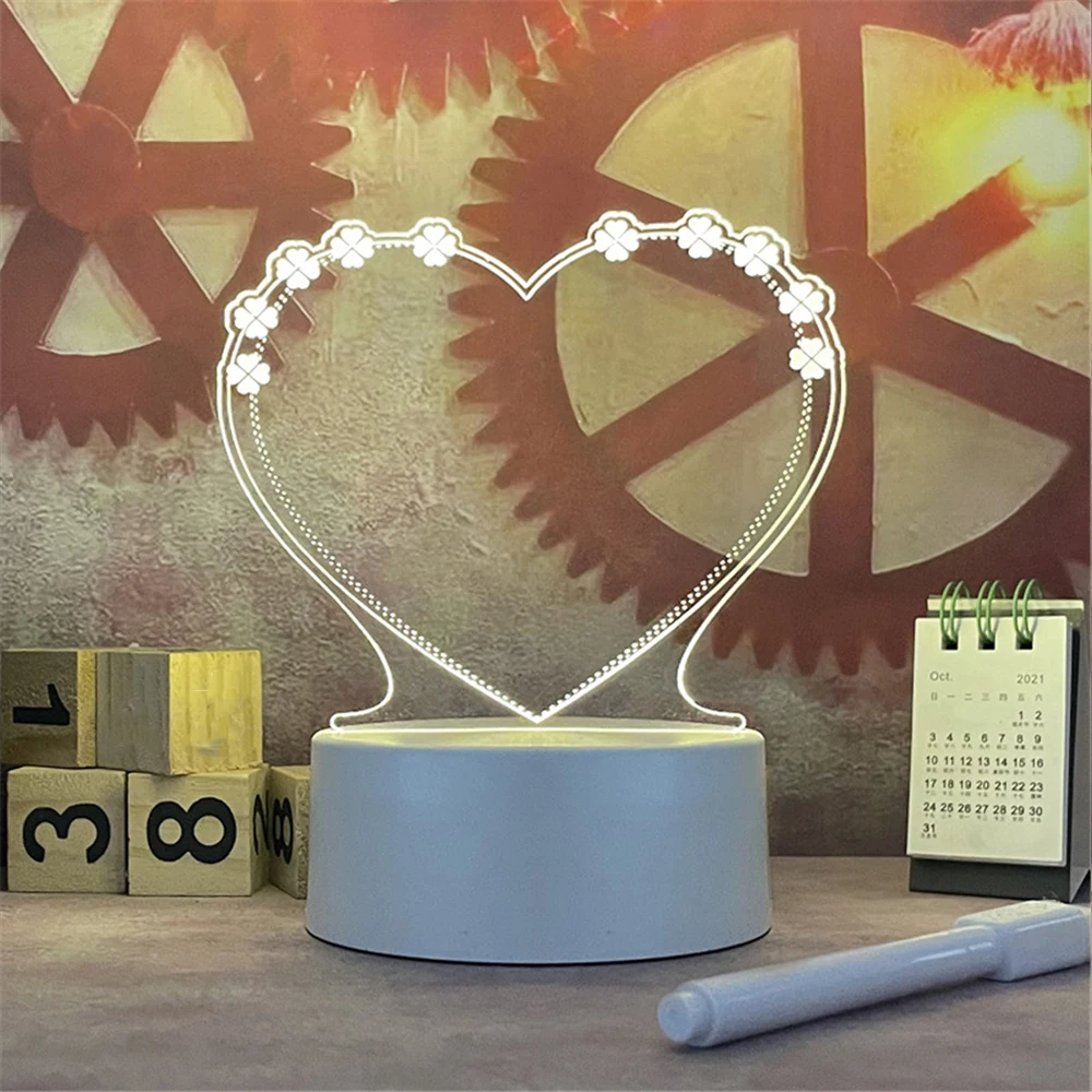 Note Board Creative Led Night Light USB Message Board Holiday Light with Pen Gift for Children Girlfriend Decoration Night Lamp