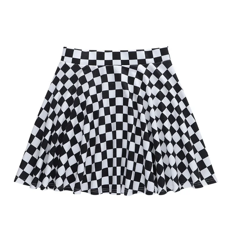 Dark Girl Contrast Plaid Stitching Skirt Sexy High Waist Over In Summer Sexy Gothic Y2k Harajuku Skirt