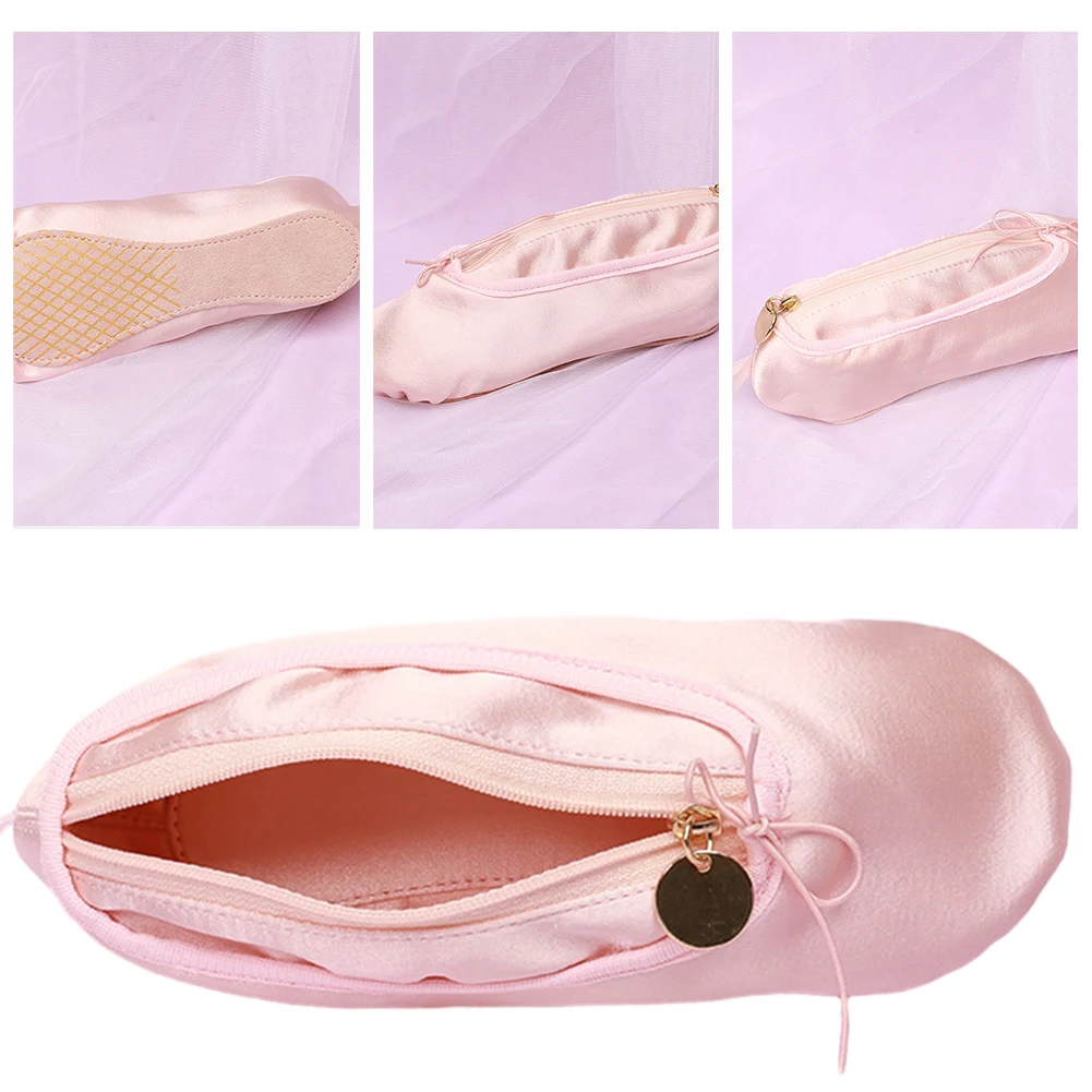 Borsa per il trucco personalizzata per scarpe da balletto borsa per l\'organizzatore cosmetico rosa borsa morbida per il trucco creativa per