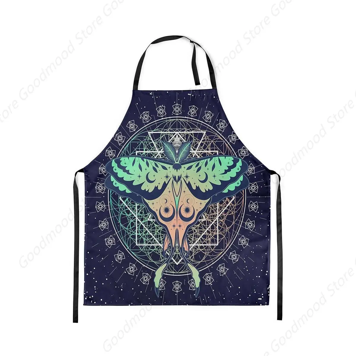 

Кухонный фартук с бабочкой, фартук для приготовления пищи в стиле вестерн, фартук от солнца и луны, фартуки с бабочками для керамики, керамики, водонепроницаемые