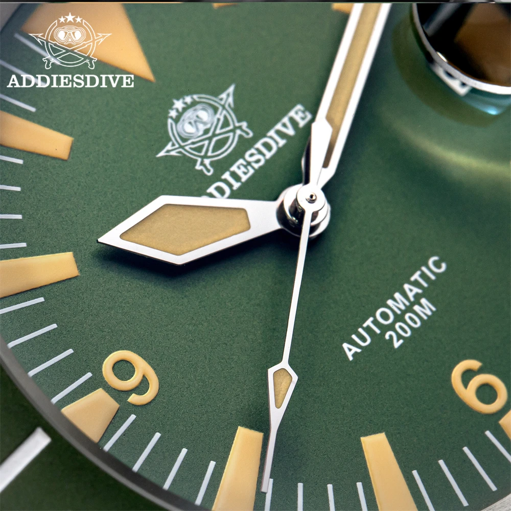 ADDIESDIVE Diver Watch New Green Automatic Wristwatches Sapphire NH35 Luminous Ceramic Bezel 20Bar Waterproof Men Watch AD2064