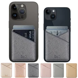 Fashion Mobile Phone Card Holder Wallet Credit Card Pocket Adhesive Stickers Phone Pouch Bag Case Support for iPhone 15 Pro Max