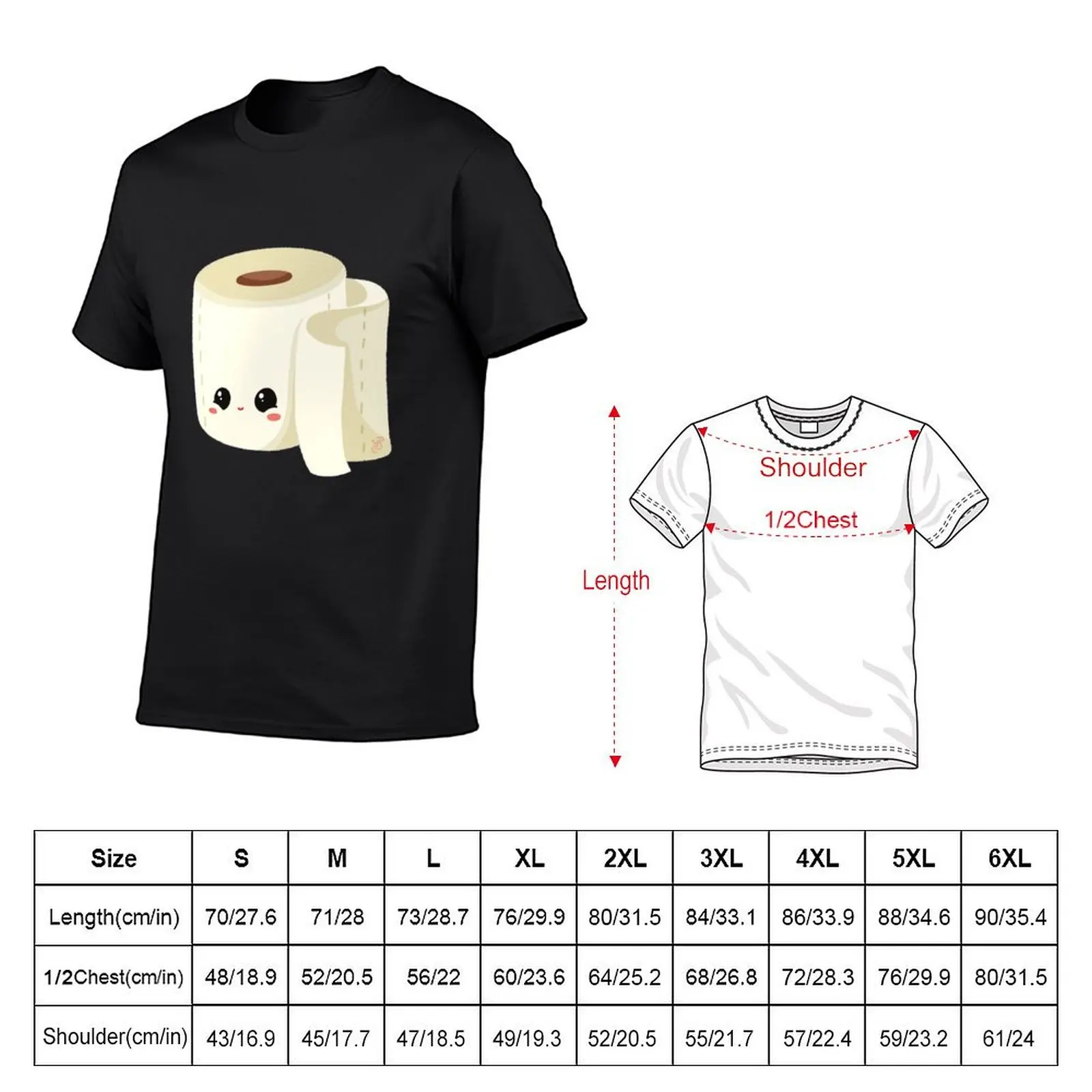 Kawaii Toilet Paper T-Shirt blacks topping cotton graphic tees big and tall t shirts for men