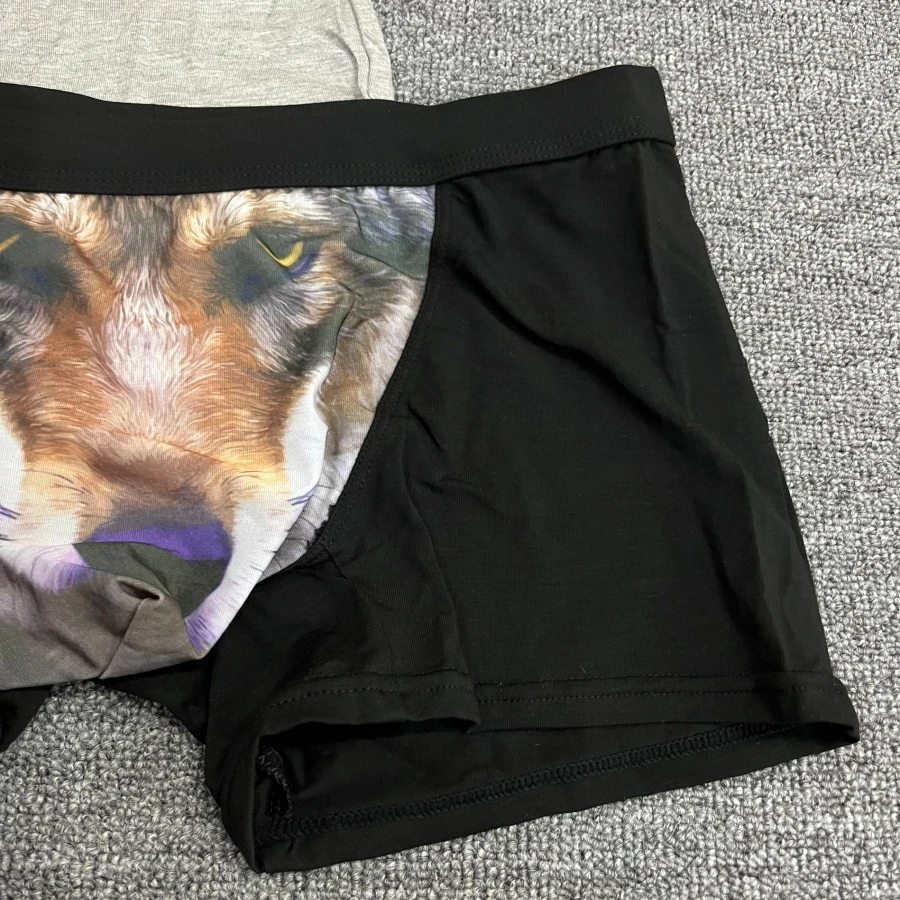 Men Underpants Modal men\'s funny panties with wolf boxer shorts mens sale Pouch Bulge boxers man Cartoon underwear for men