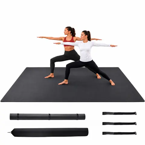 Large Yoga Mat 8 Ft X 6 Ft 7mm Thick PVC Exercise Mat for Home Gym Stretching Workouts Cardio Weights Yoga Fitness Pilates