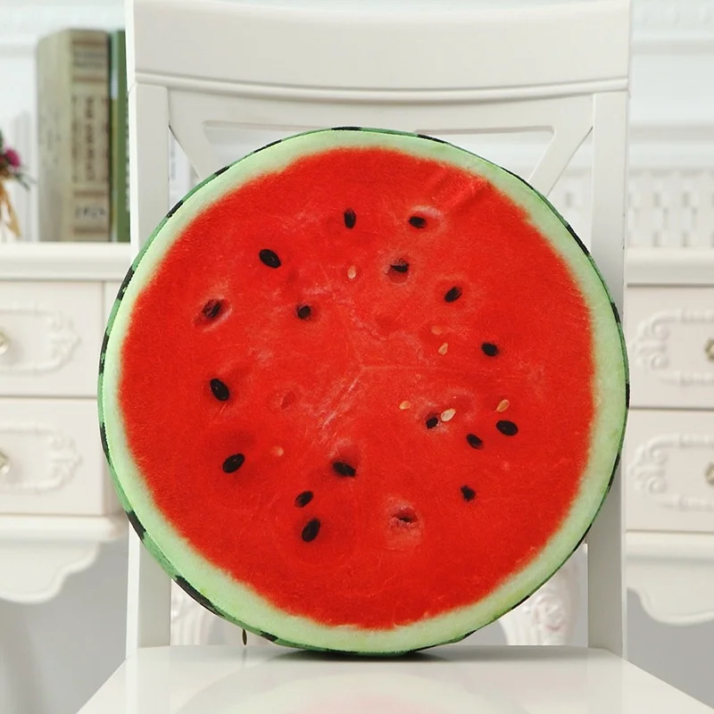 39cm Round Throw Pillows 3D Print Fruit Shape Cushion Decorative Plush Funny Fruit Stuffed Cushions For Couch Chair
