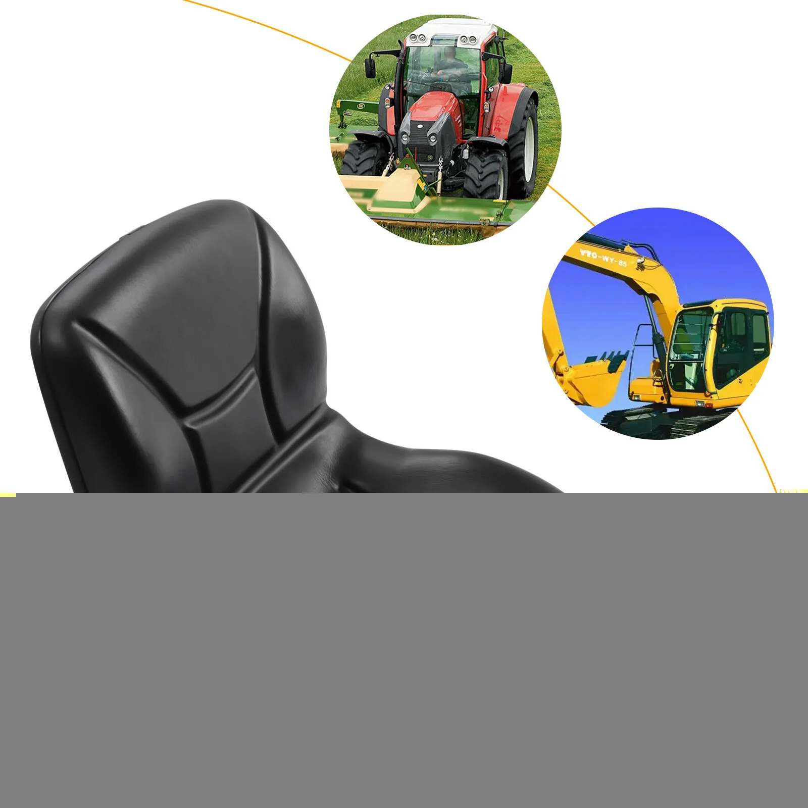

Black High Back Seat, For Kubota B7300 B7400 B7500 Bx1500 Bx1800 Bx220 Compact Tractor, Universal Forklift Seat