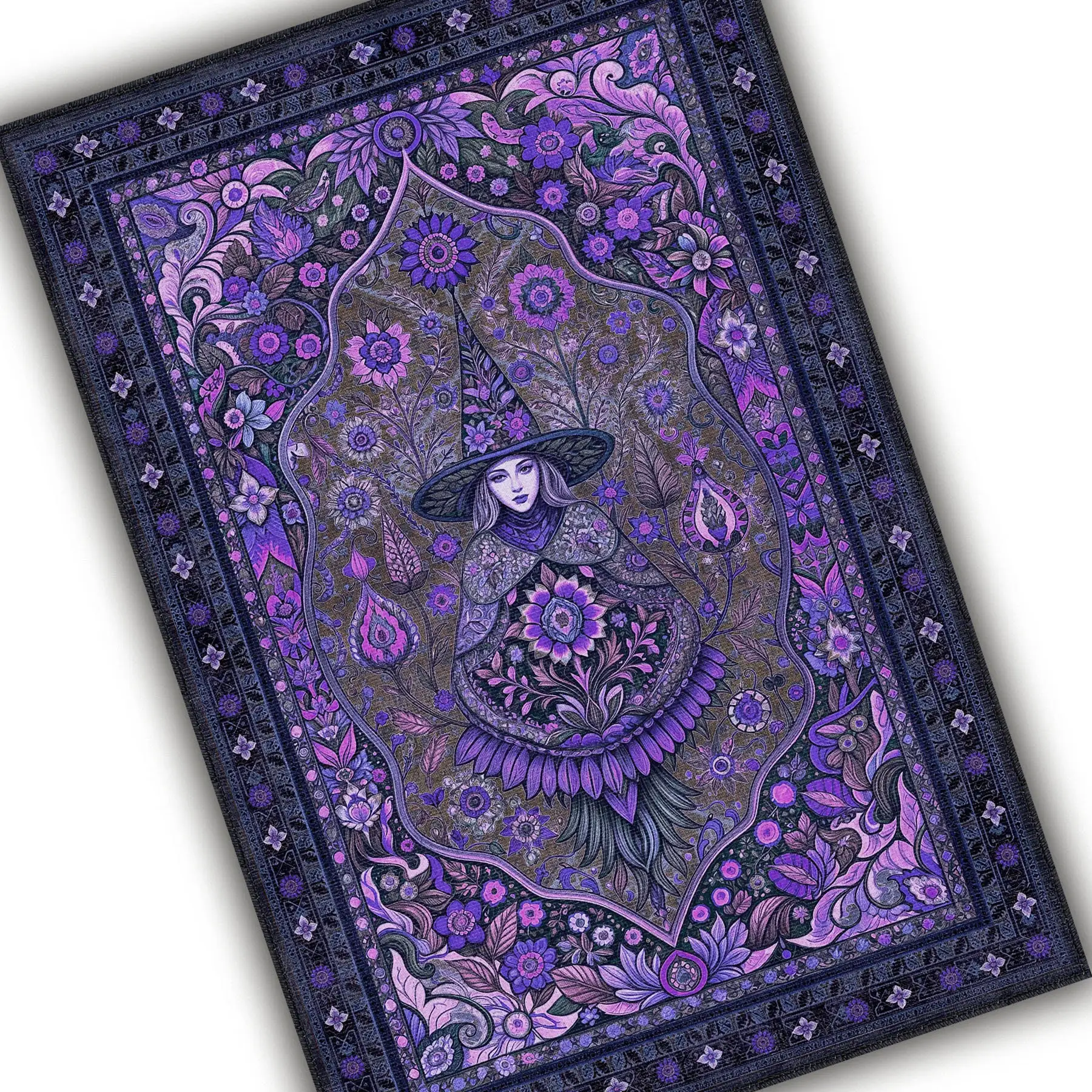 Witchcraft Rug Home Witchy Decor Bedroom Purple Gothic Rug Mystical Rug Fairycore Decor Witchy Gift Floral Rug Bedroom Non-slip