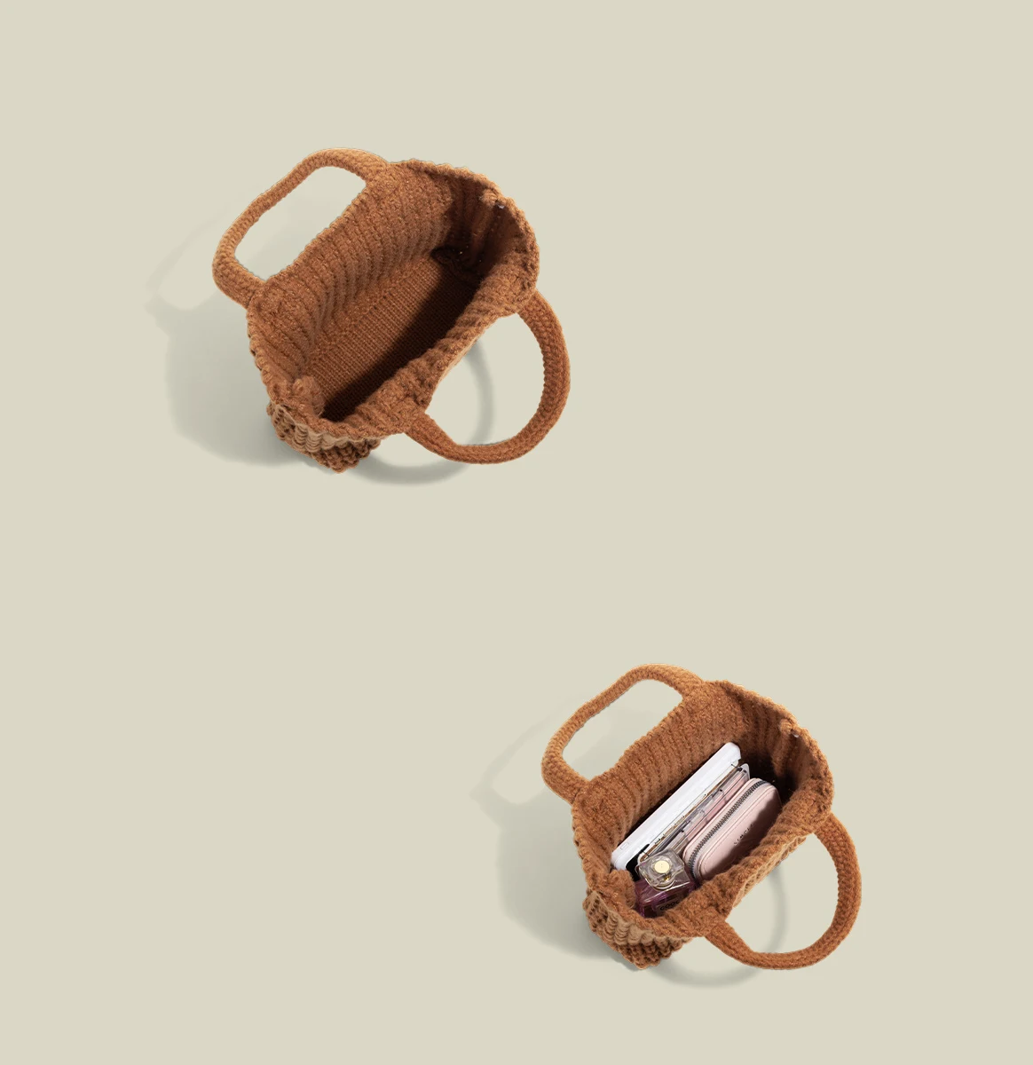 Borsa a mano lavorata a maglia in stile coreano Nuova borsa leggera semplice in tinta unita Borsa quadrata morbida da donna versatile alla moda 2025