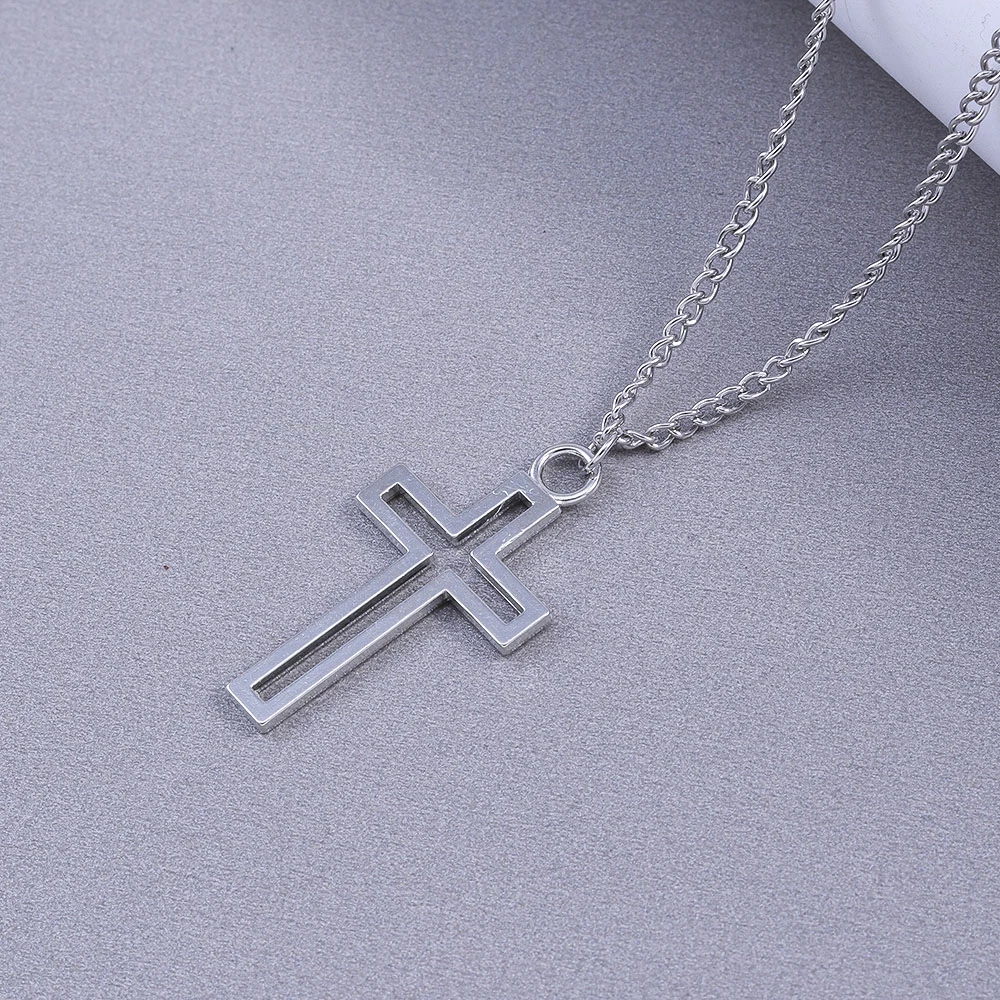 Neo-Gothic Cross Pendant Necklace for Women