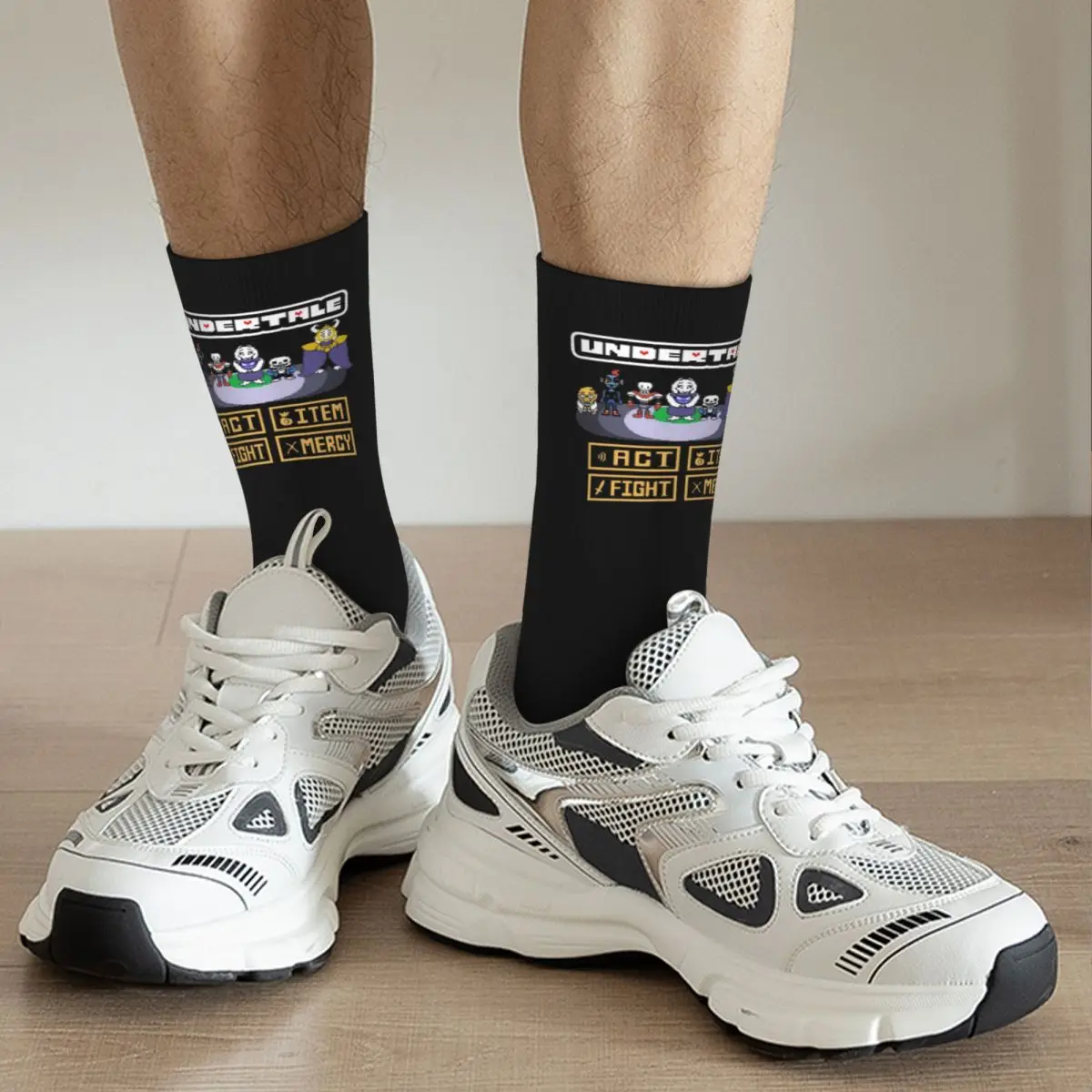 Act Item Fight Mercy Video Game Undertale Art Socks Harajuku Super Soft Stockings All Season Long Socks for Unisex Valentine Day
