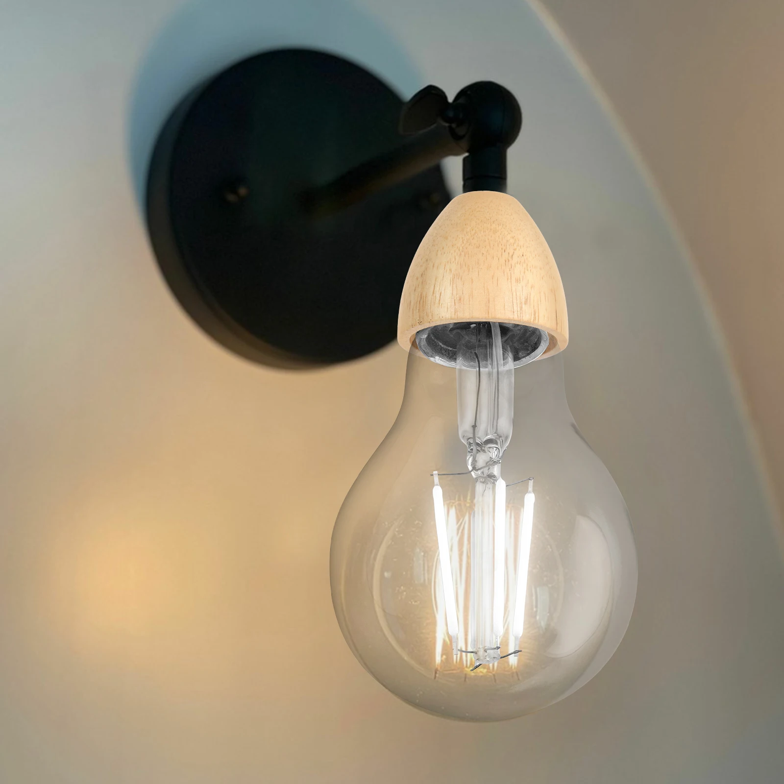 Finial de lâmpada de madeira, substituição resistente, base de lâmpada de mesa, copo decorativo, peça moderna, simples, abajur, faça você mesmo