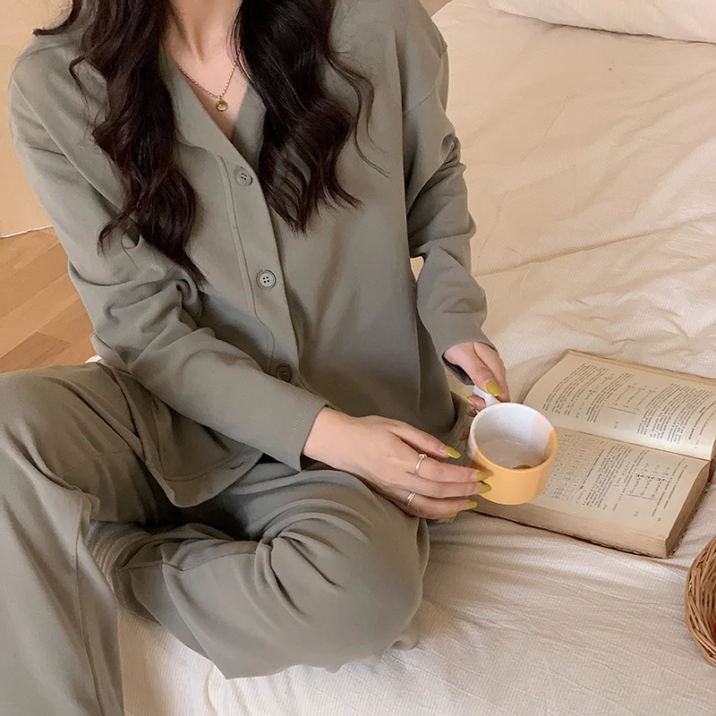 Pyjama Femme Sleep Women\'s Pajamas Warm Autumn Winter Nightwear Set New Long-sleeve Long Pants Suit Casual Home Wear Clothing