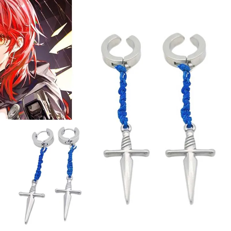 

Anime Jewelry Creative Sword Drop Earrings Cosplay Party Accessories Woman Man Ear Cuffs Punk Pendants Stud Earrings
