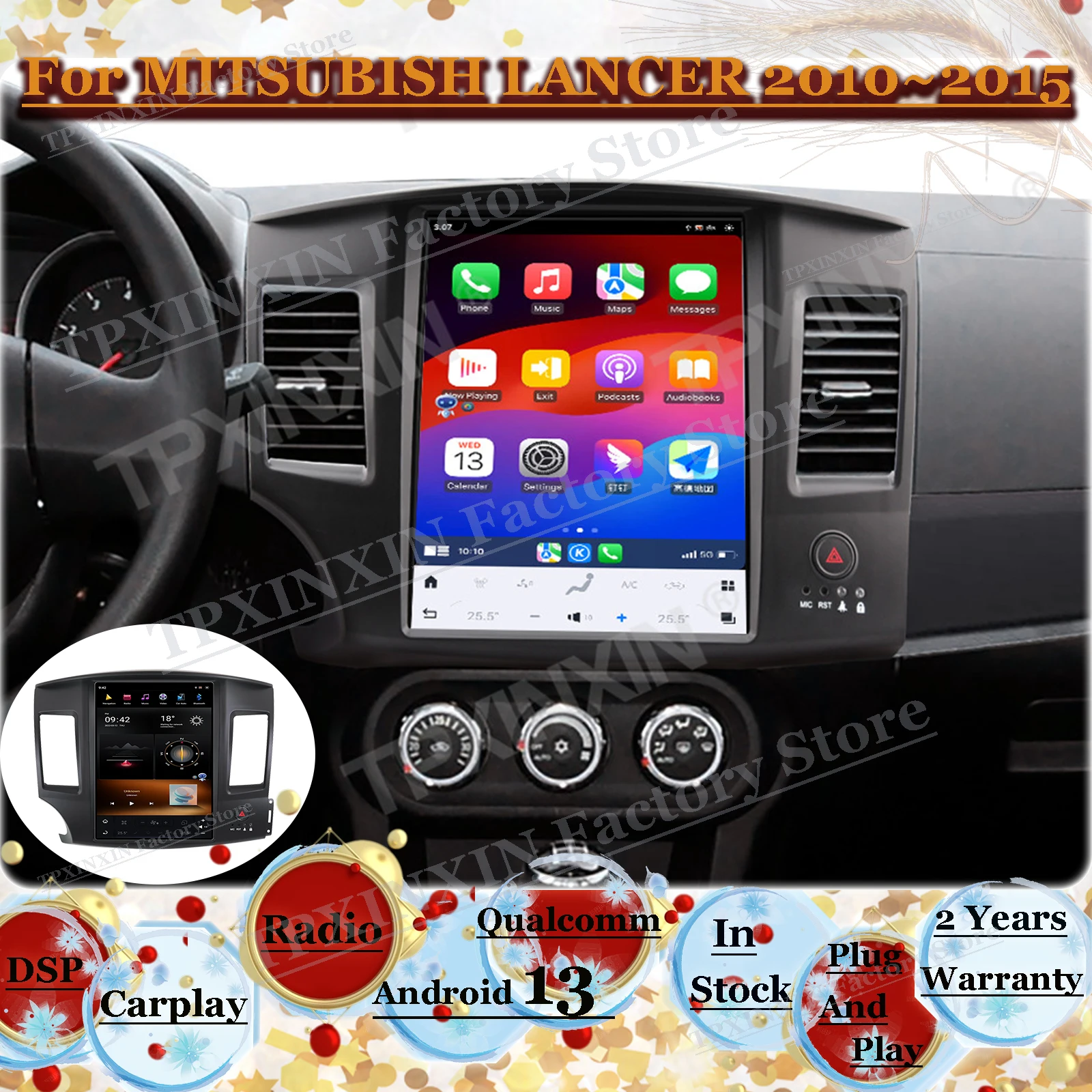 

Qualcomm Automotive Android AUTO Screen CAR Radio Receiver For MITSUBISH LANCER 2010~2015 GPS Navigation Video Audio Head Unit