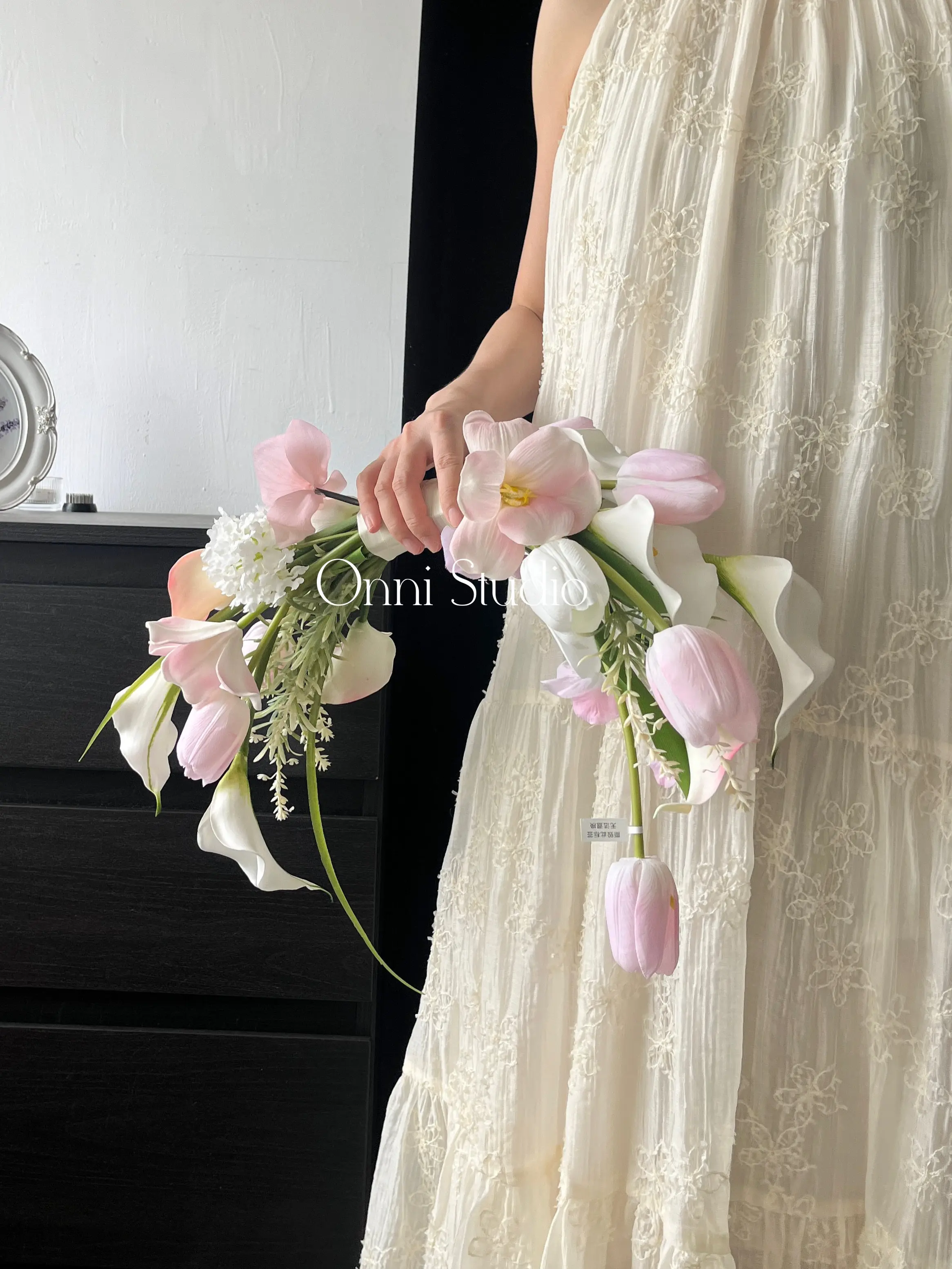Annie Light Pink Hand Carry Flower Bouquet Simulation Bouquet Wedding Certificate Engagement Wedding Flower Korean Premium