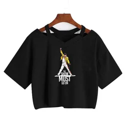 The Queen Band Freddie Mercury T Shirt Women Harajuku Fashion Crop Tops Tshirt Korean Style Ullzang T-shirt Camisa Mujer Female