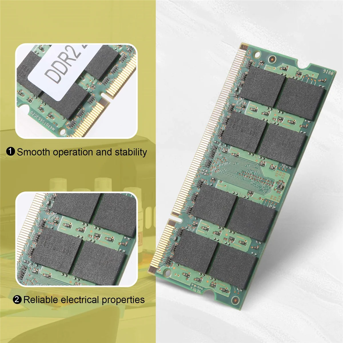 ذاكرة الوصول العشوائي DDR2 2GB 667Mhz PC2 5300 ذاكرة الوصول العشوائي للكمبيوتر المحمول 1.8V 200PIN SODIMM لـ Intel AMD