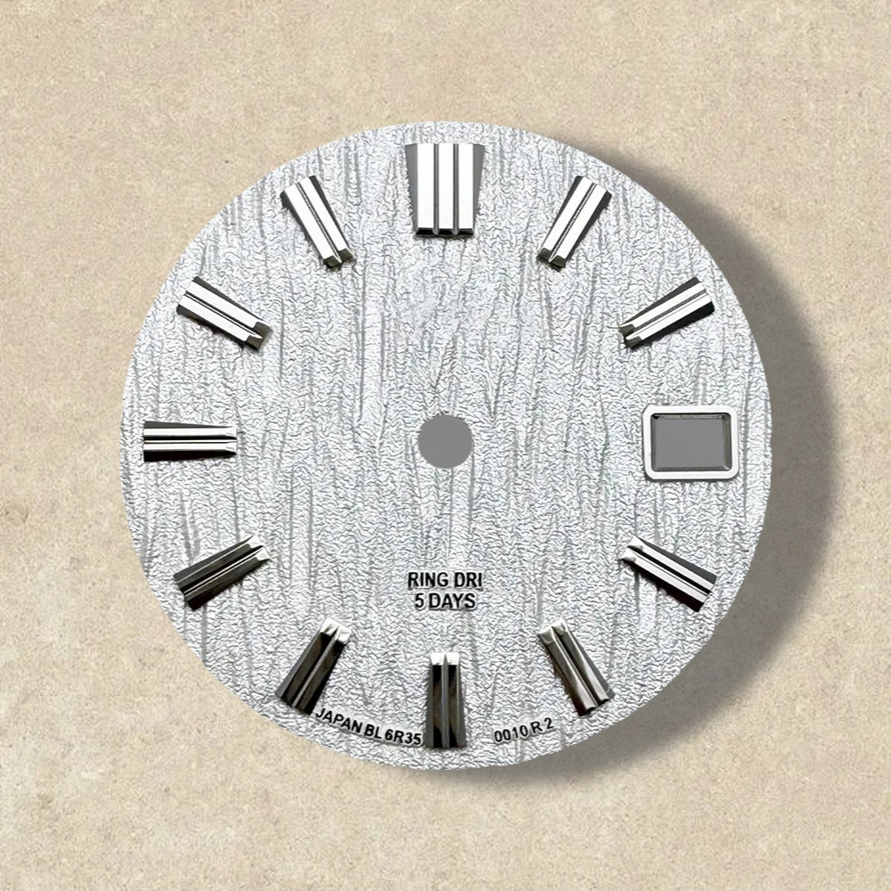 Logo GS 28.5Mm dengan Dial Grand S Cocok Cocok NH35/NH36/4R/7S Pola Kulit Gerakan Jepang Aksesori Jam Tangan Berkualitas Tinggi ﻿