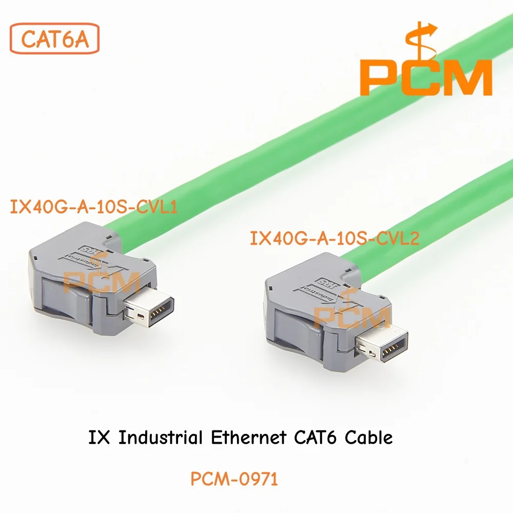IX Industrial Ethernet Cable Right Angle IX40G-A-10S-CVL1 to IX40G-A-10S-CVL2 for optimizing cabinet wiring