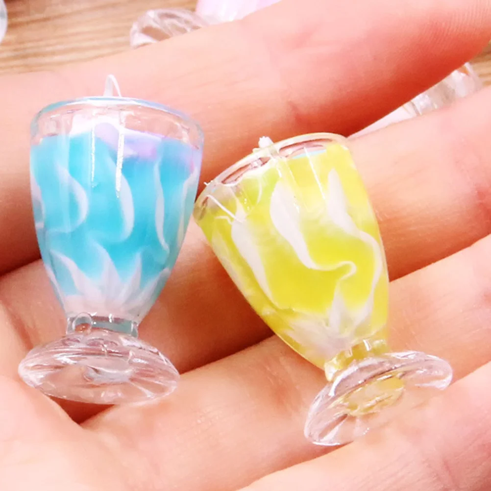 

6 Pcs Miniature Dollhouse Cups Ice Cream Charms Models Cakes Dessert Realistic Simulation Stand Toy
