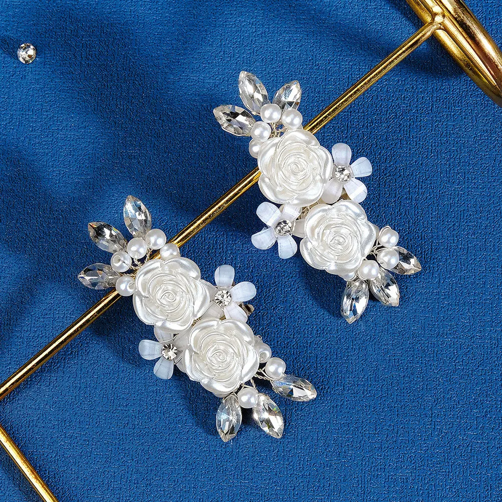

1 Pair White Pearl Flower Shoe Clips for High Heels Wedding Decor Bridal Accessories Reusable Shoe Buckles Jewelry