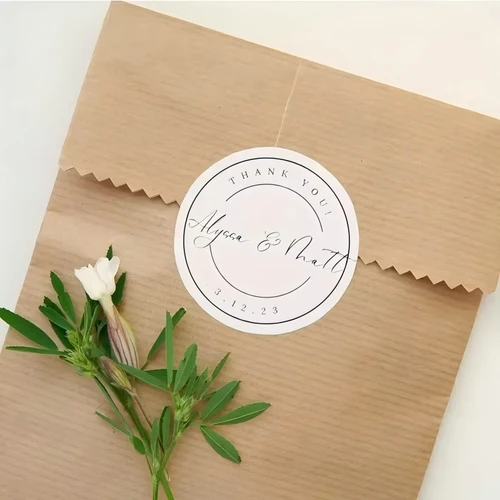 Imagen 2 del producto 500 Uds pegatinas personalizadas y logotipo personalizado caja de regalo de cumpleaños de boda pegatinas DIY su propio logotipo pegatinas personalizar pegatinas