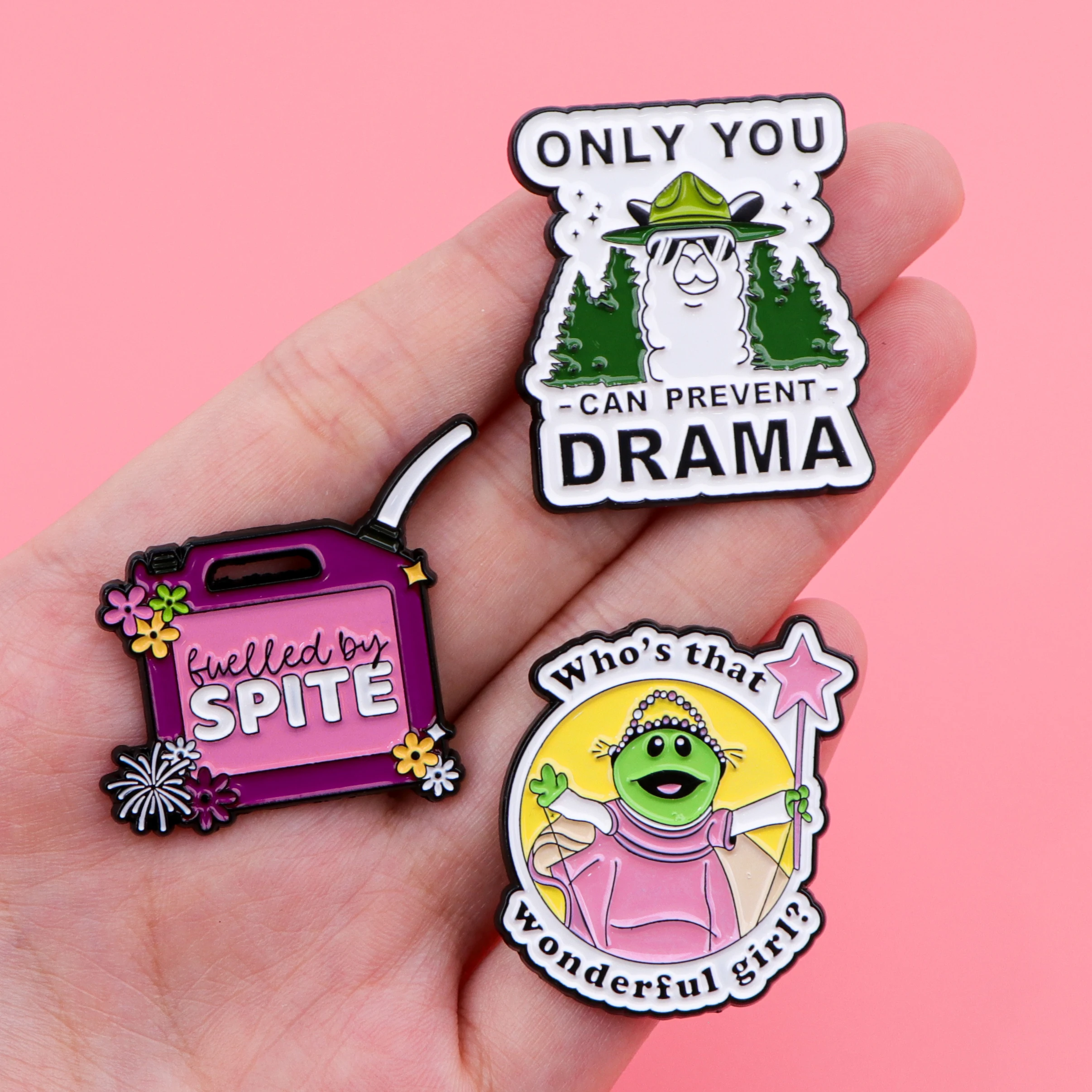 Cute Cat Enamel Pin Witch Badges on Backpack Funny Quotes Brooches for Women Men Lapel Pins Cosplay Accessories Toys Gift