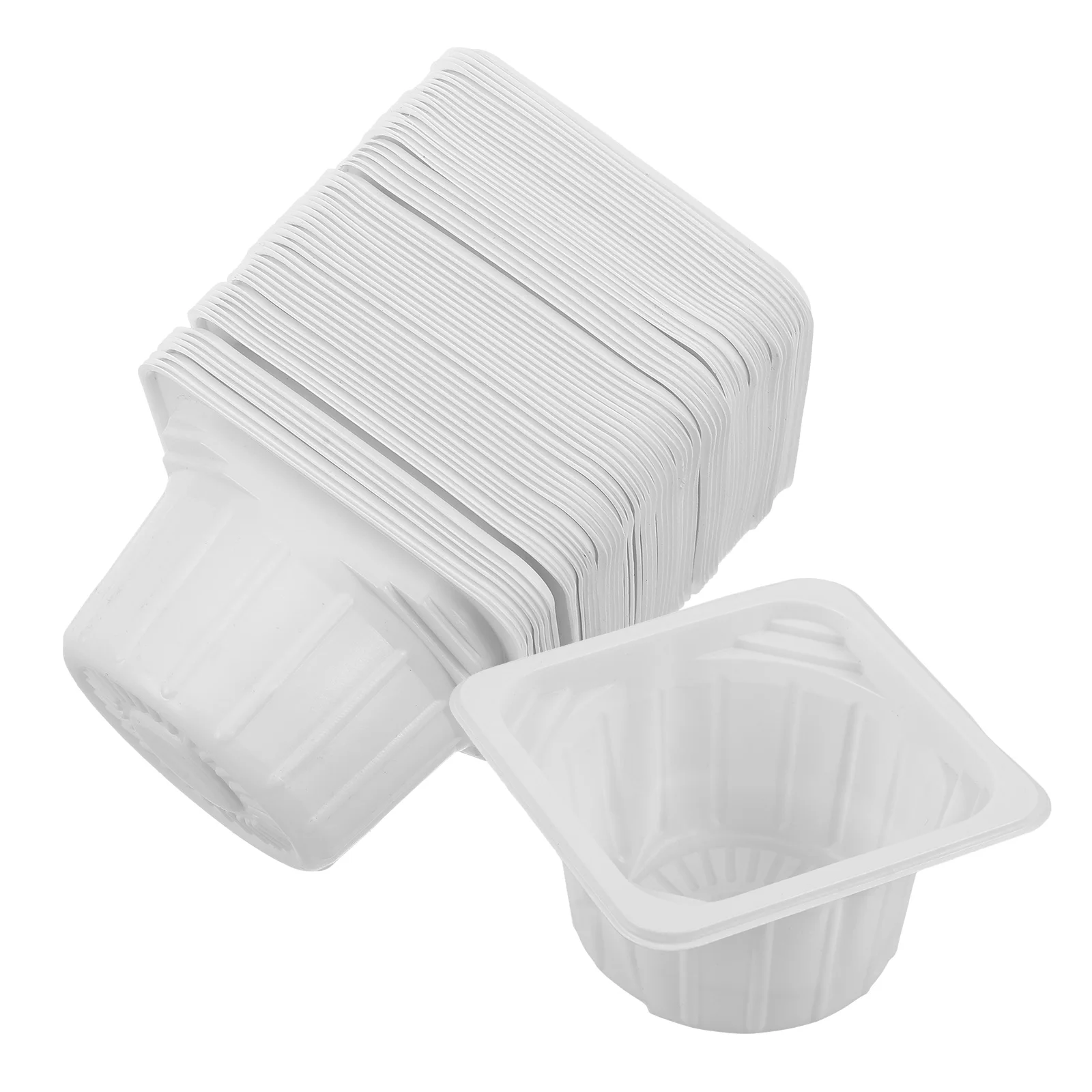 

50 Pcs Cup Tray Disposable Beverage Holder Anti Plastic Drink Carrier for Coffee Tea Takeout Transport for Espresso