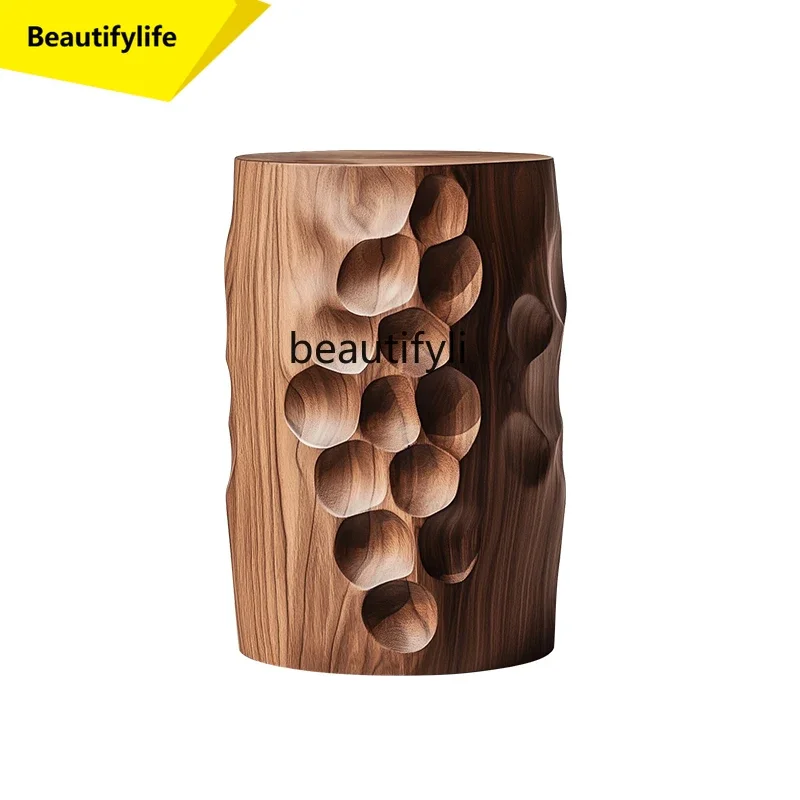 

Q181 Medieval solid wood pier creative side table household living room sofa corner decorative table bench