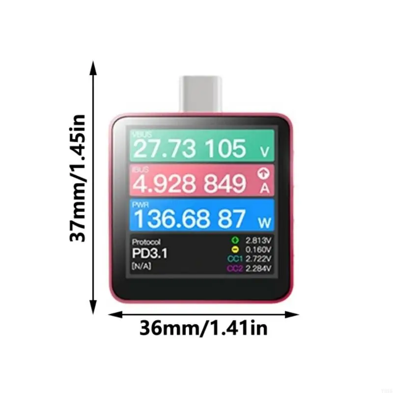 2025 Máy đo hiện tại USB PD3.1 Điện áp mới với các bảo vệ thông minh và ghi dữ liệu 1.54 inch Màn hình