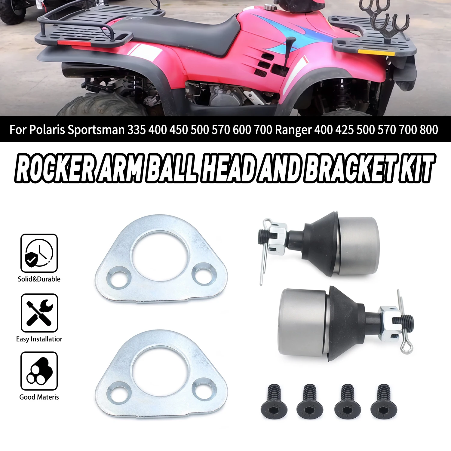 

Motorcycle Ball Joint Bracket Kit For Polaris Sportsman 335 400 450 500 570 600 Trail Blazer 250 Magnum Ranger 700 800 ETX EV