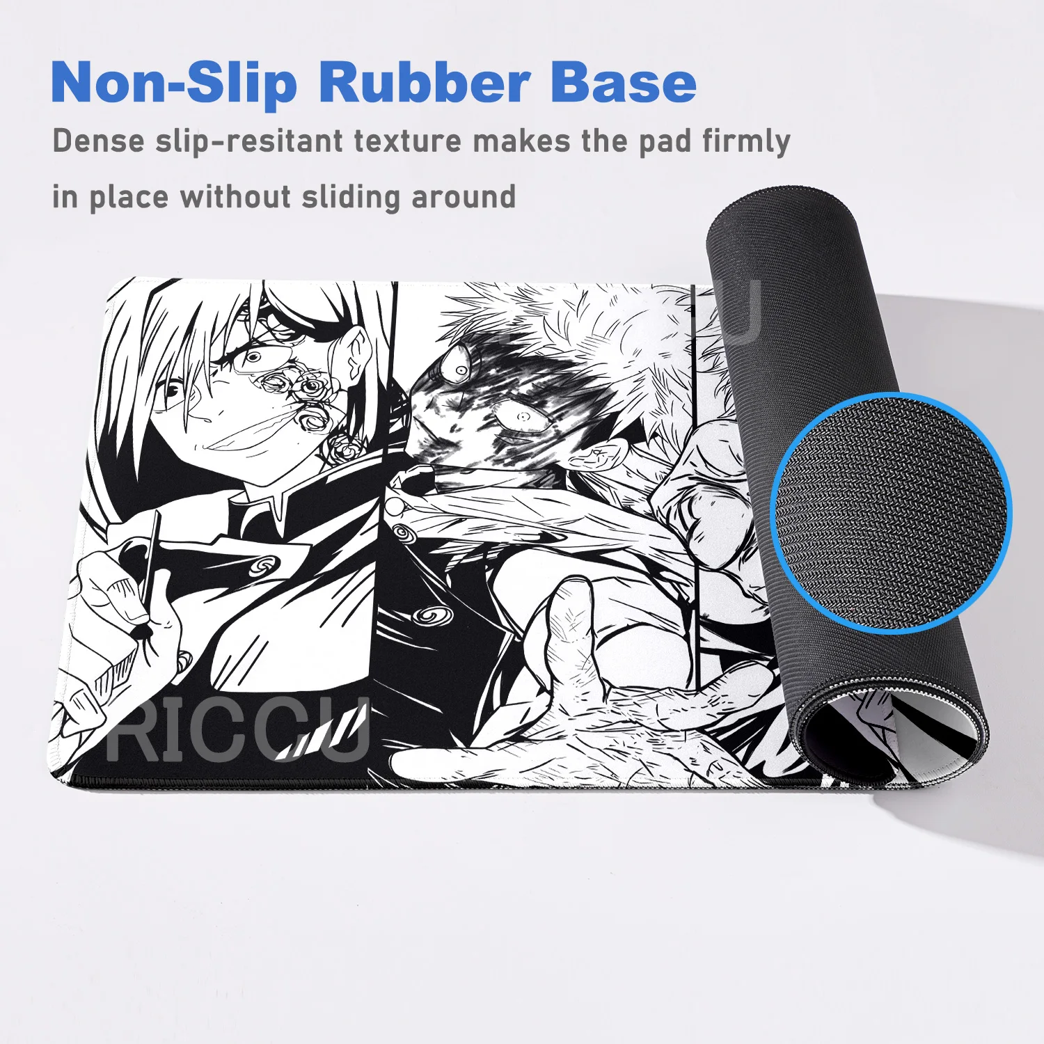 HD 60x30CM Schwarz Anime Jujutsu Kaisen XXL Mauspad Gojo Satoru Mauspads Computer Gaming Peripherie PC Zubehör Schreibtisch Matte