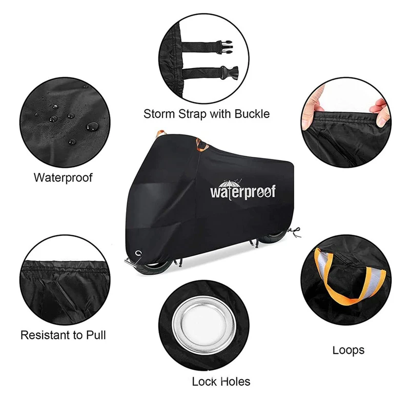 Bike Cover For 1 To 2 Bikes, Waterproof Outdoor Bicycle Storage Protector Rain Sun UV Dust Wind Proof Bicycle Cover