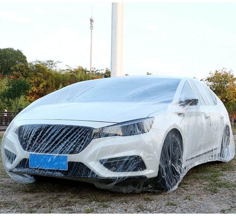 All-Weather Disposable PE Car Cover – Indoor/Outdoor Dust & Rain Protection — detail 9