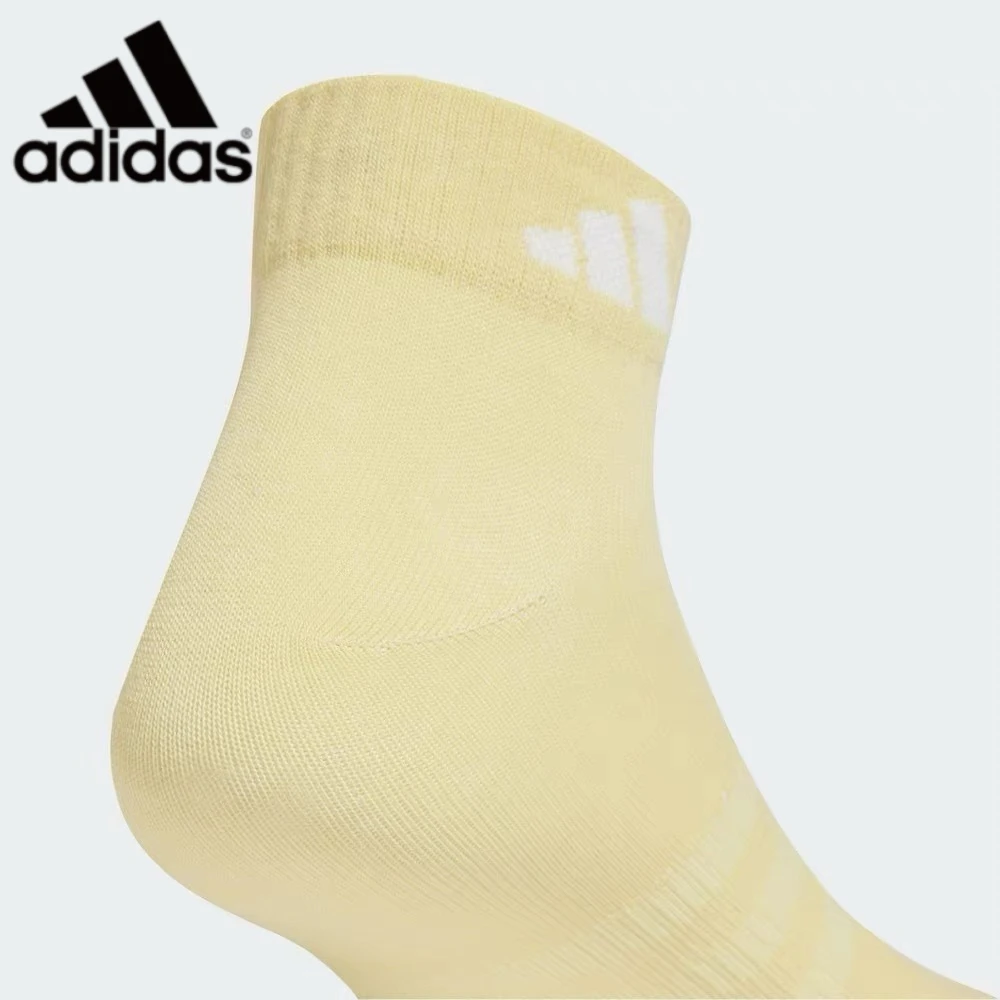 Adidas Unisex Ankle Socks Breathable Elastic Cuff Sweat Wicking Logo Athletic Casual Socks for Men Women 2 Pairs JX5047