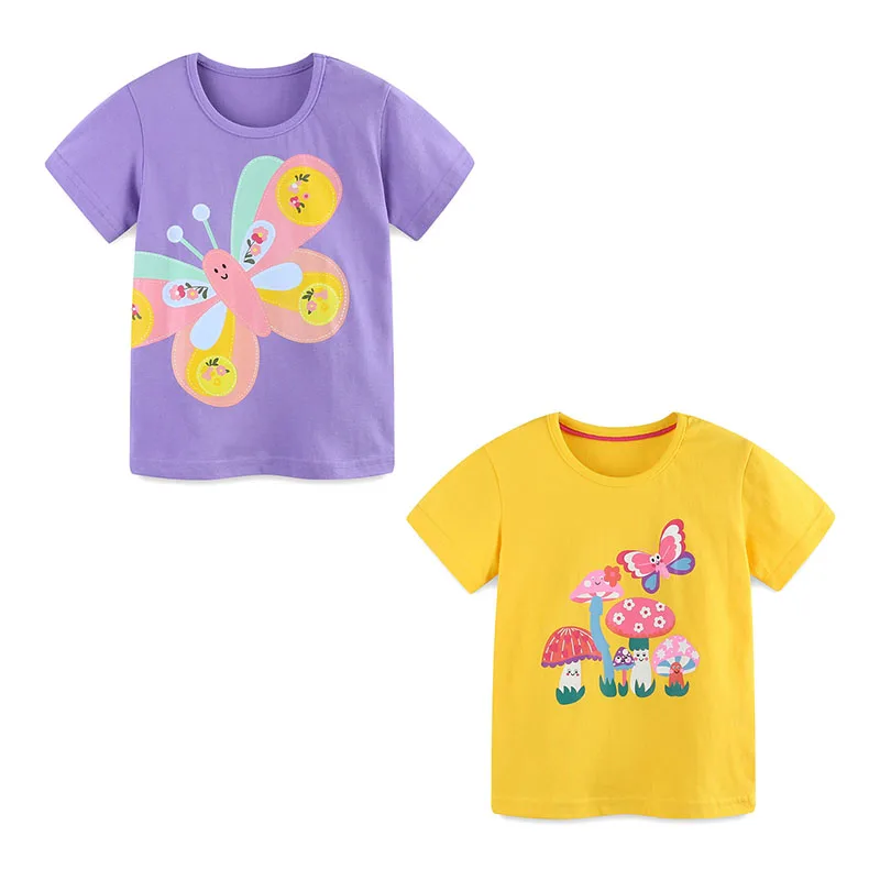 

Jumping Meters 2-7T New Summer Girls Cartoon Tees Print Baby T shirts Fashion Cotton Boys Girls Tops Hot Selling Toddler Clothes