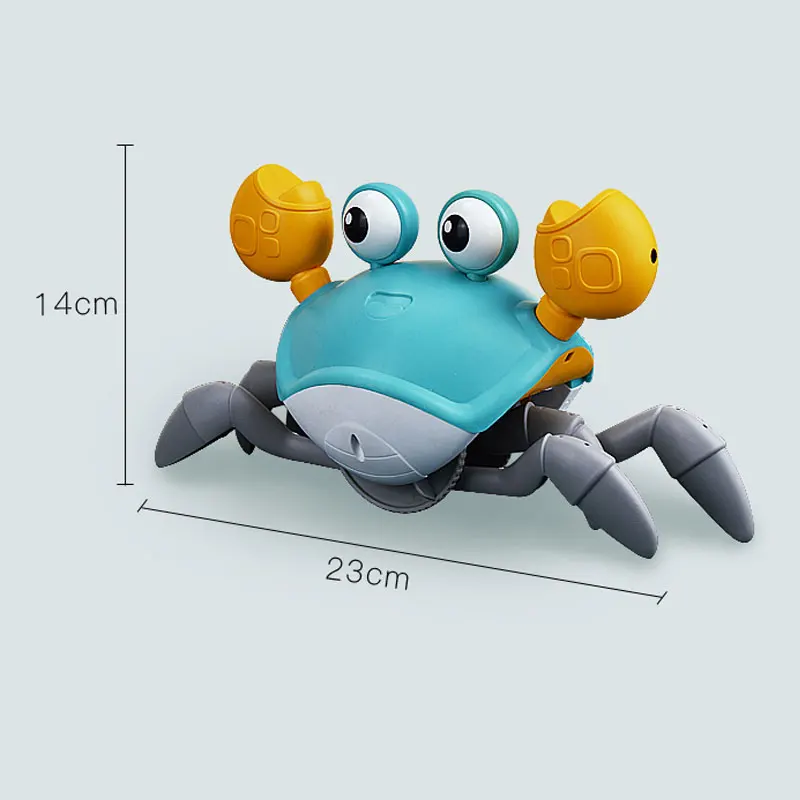 Robot de cangrejo electrónico para niños, juguete interactivo de animales, paseo con música, cangrejo eléctrico, carga USB, mascota divertida, regalo de cumpleaños