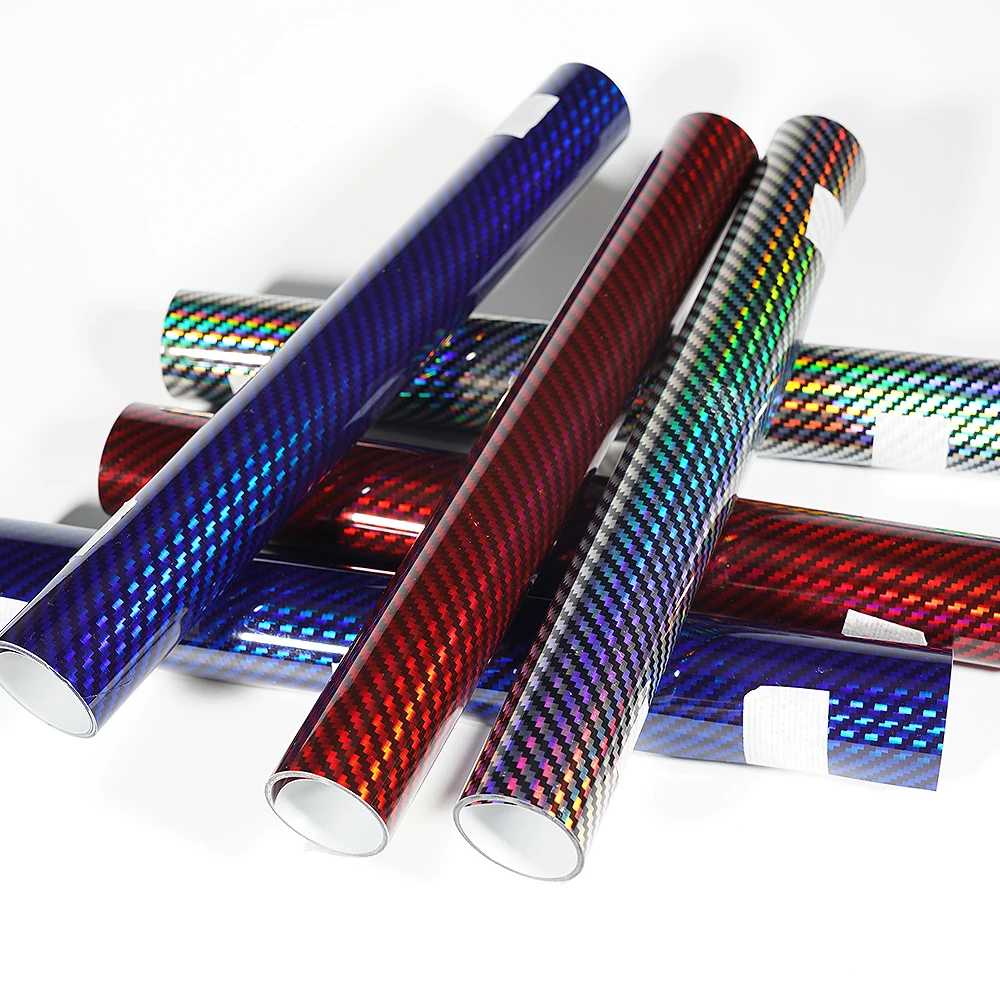 عالي اللمعان 9D ليزر قوس قزح ألياف الكربون فيلم التفاف لاصق الفينيل لملصق السيارات دراجة نارية اكسسوارات ملصقات ضبط السيارات